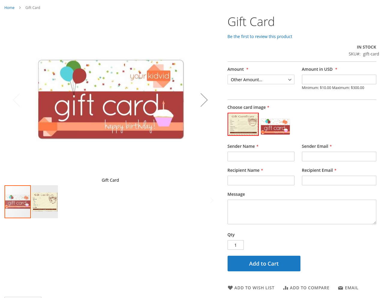 magento gift card module