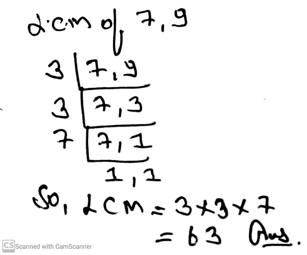 lcm of 7 9
