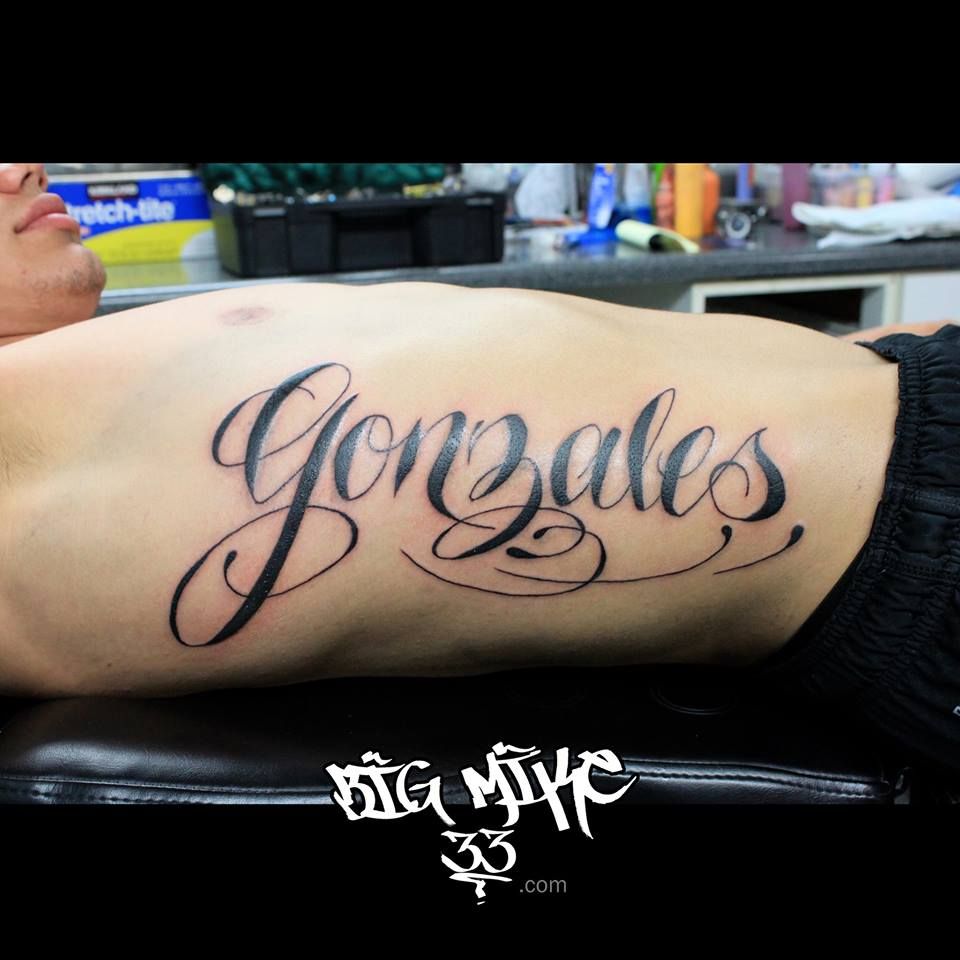 tatuaje de apellido gonzalez