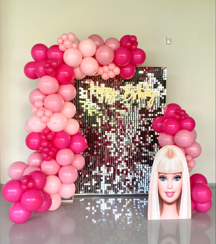 decoracion de barbie con globos