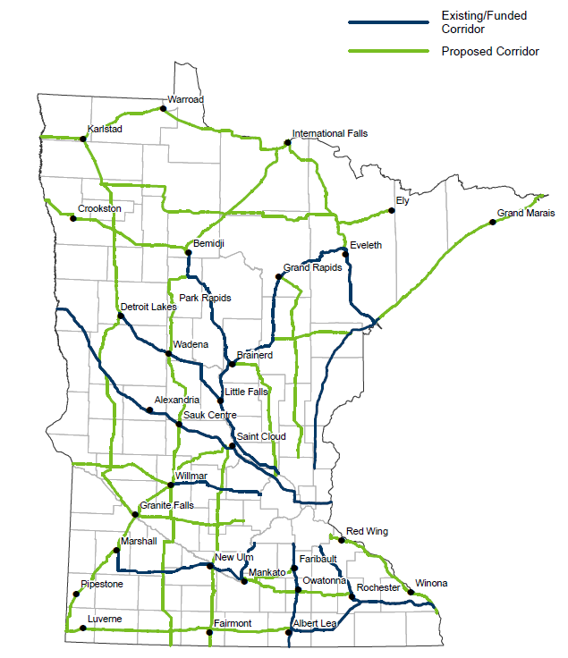 ev charging stations mn map