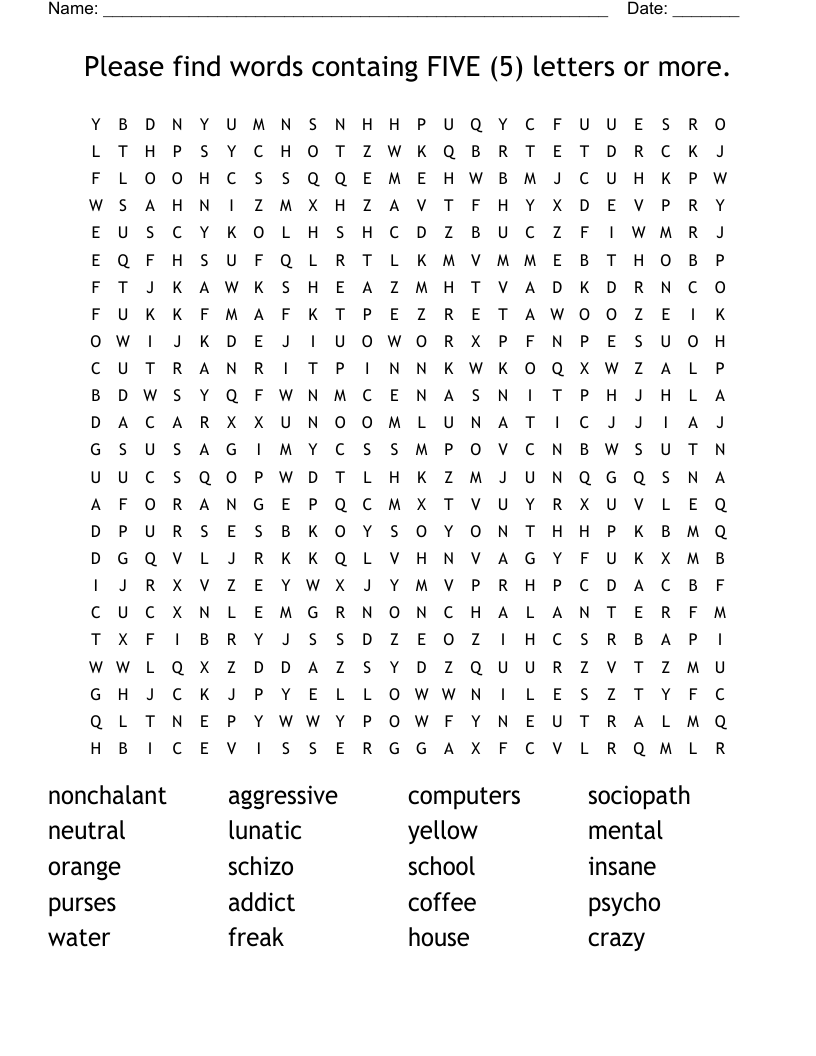 5 letter word search solver