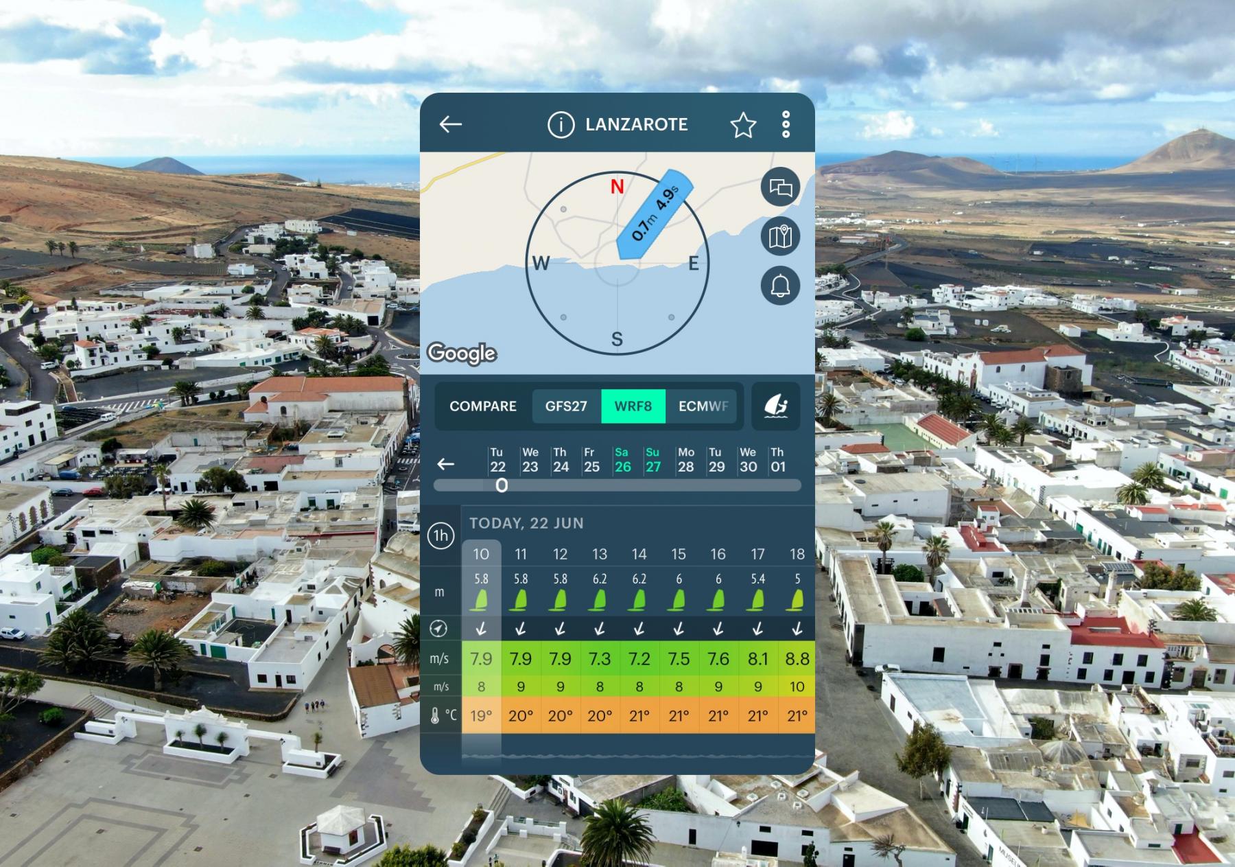 clima de 10 días para lanzarote