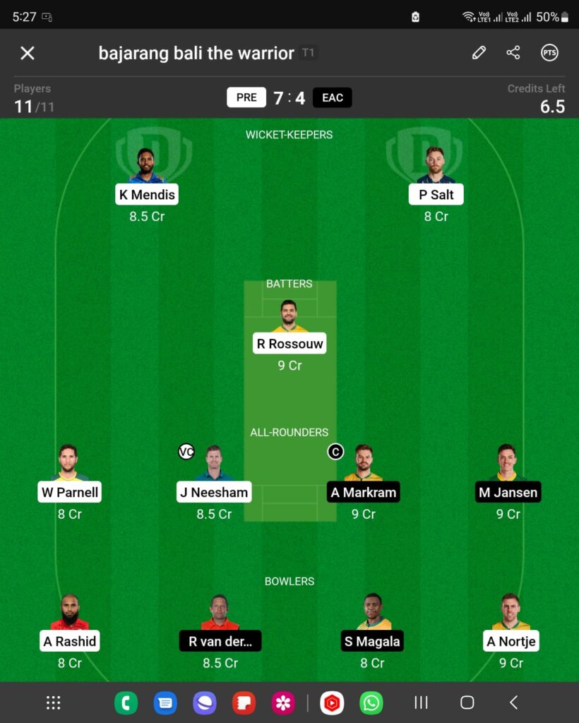 eac vs pre dream11 prediction