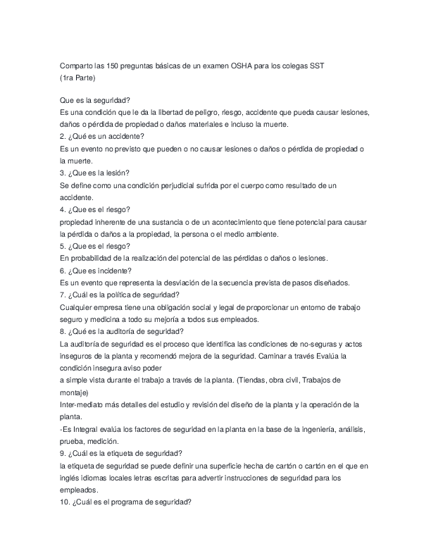 respuestas de osha 10 en español 2023