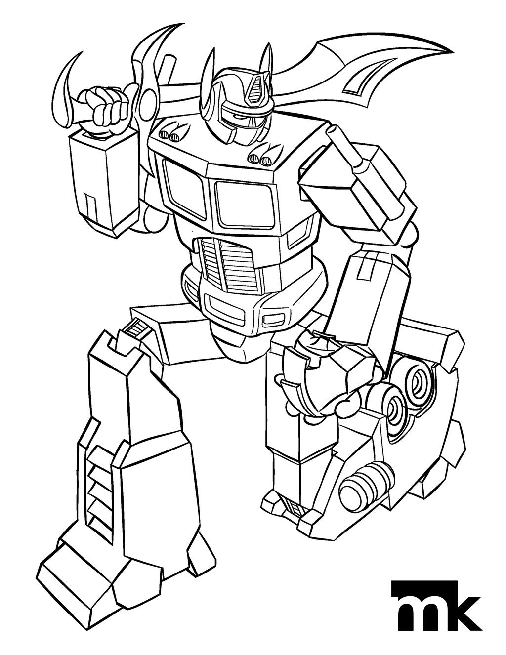 transformers optimus prime coloring pages