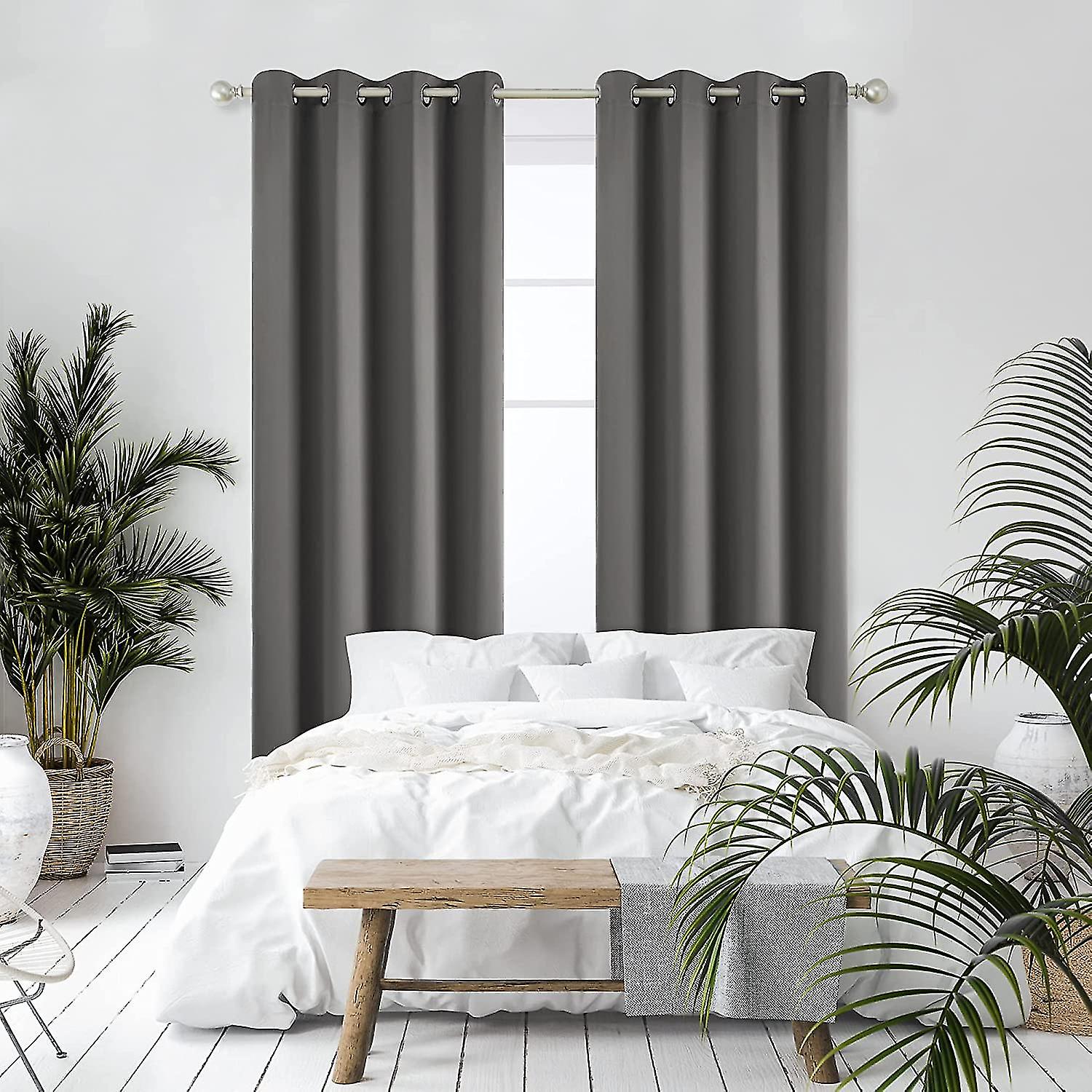 grey blackout curtains bedroom