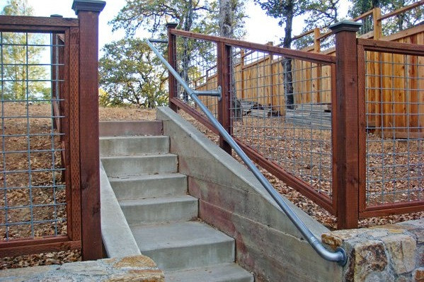 metal handrails for concrete steps