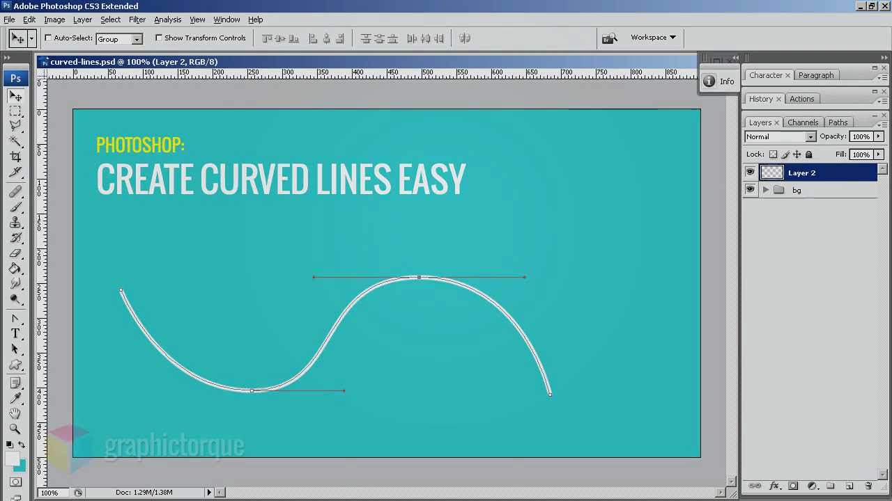 draw a curved line in photoshop