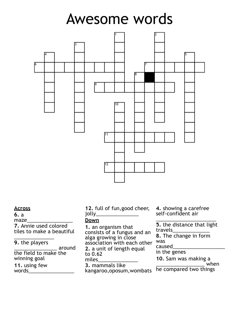 of few words crossword