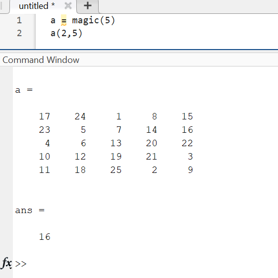 in matlab matrix