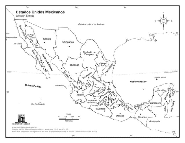 planisferio de la república mexicana con nombres