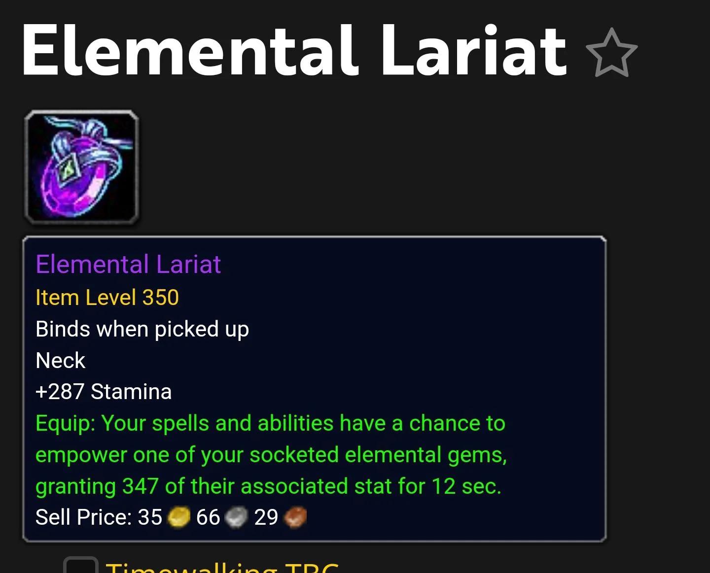 wow elemental lariat