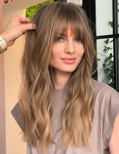 wispy bangs for long hair