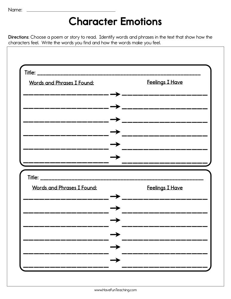 feelings worksheets for adults