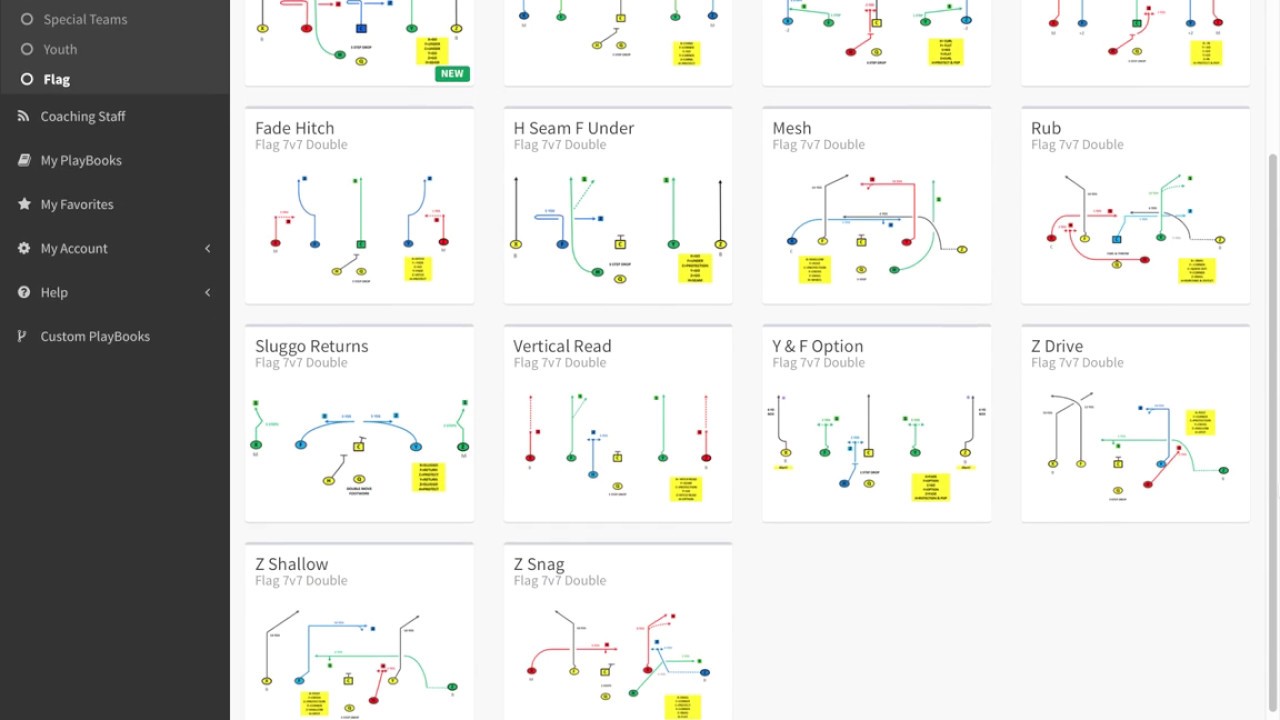 flag football 7 on 7 plays