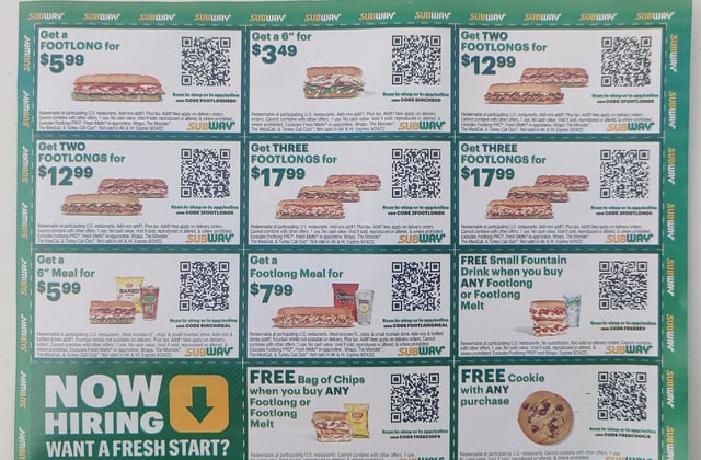 subway coupon codes