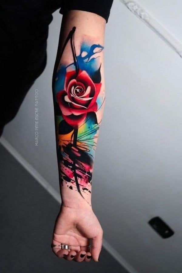 arm colored tattoo design