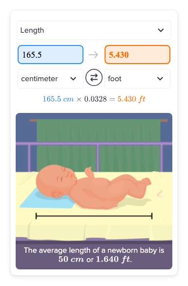 165.5 cm in feet