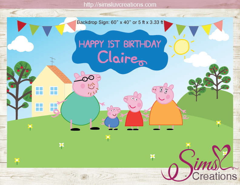 peppa pig birthday banner