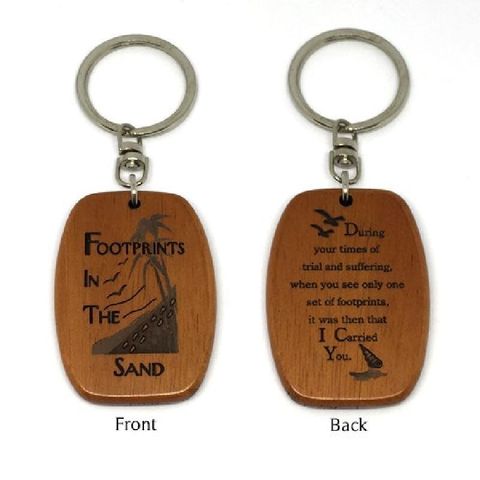 footprints in the sand keychain