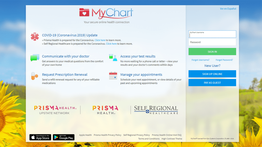 prisma mychart