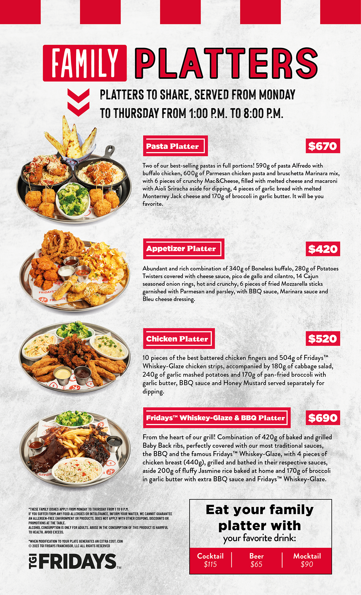 tgi fridays menu