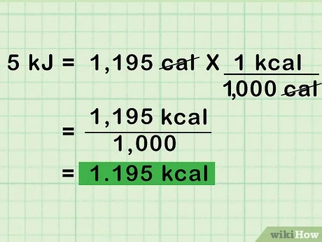 convert kilojoules to calories