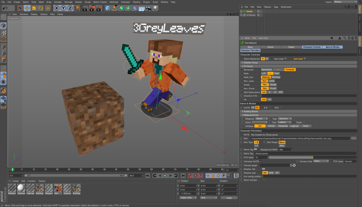 rig c4d minecraft