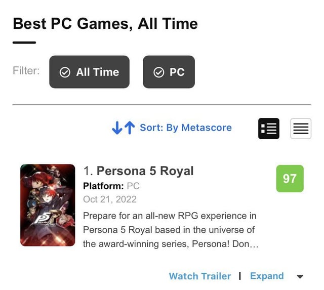 metacritic pc