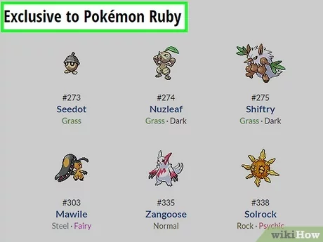 ruby sapphire emerald version exclusives