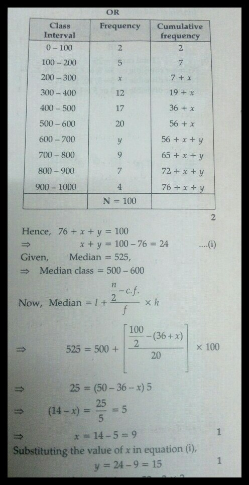 the median of the following data is 525