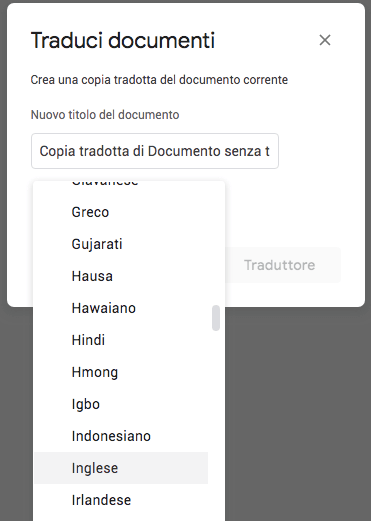 sheets traduzione