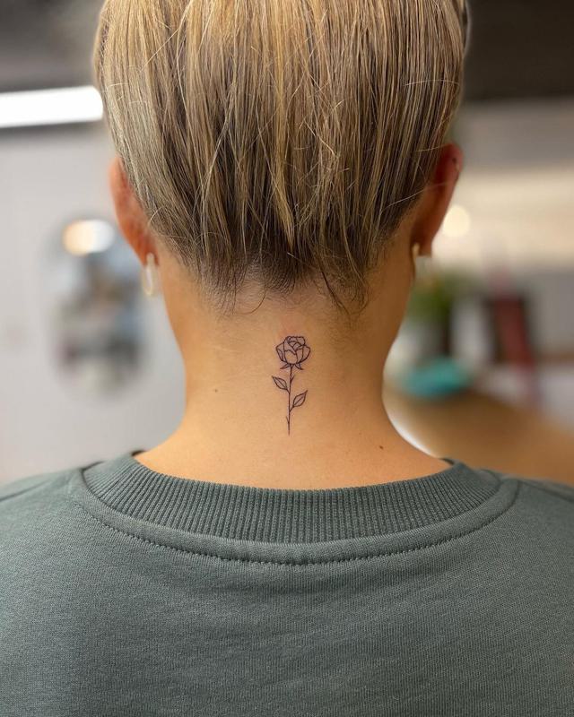 small back of the neck tattoos