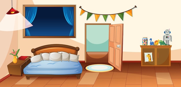 bedroom cartoon background