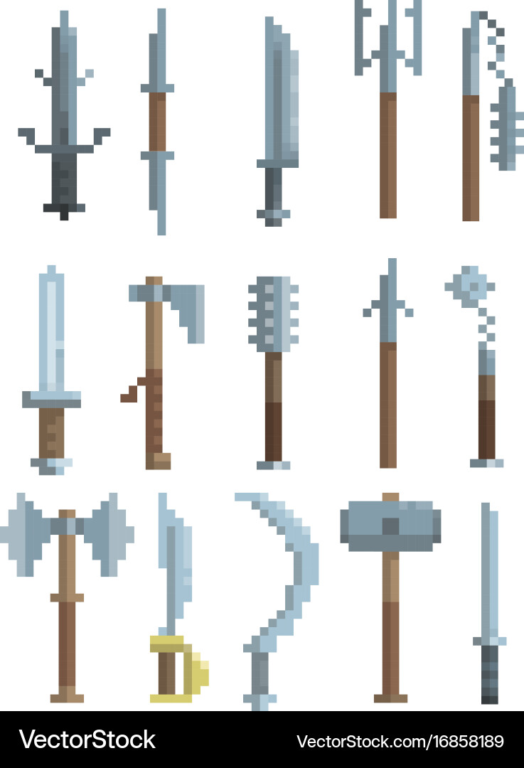 pixel art weapons