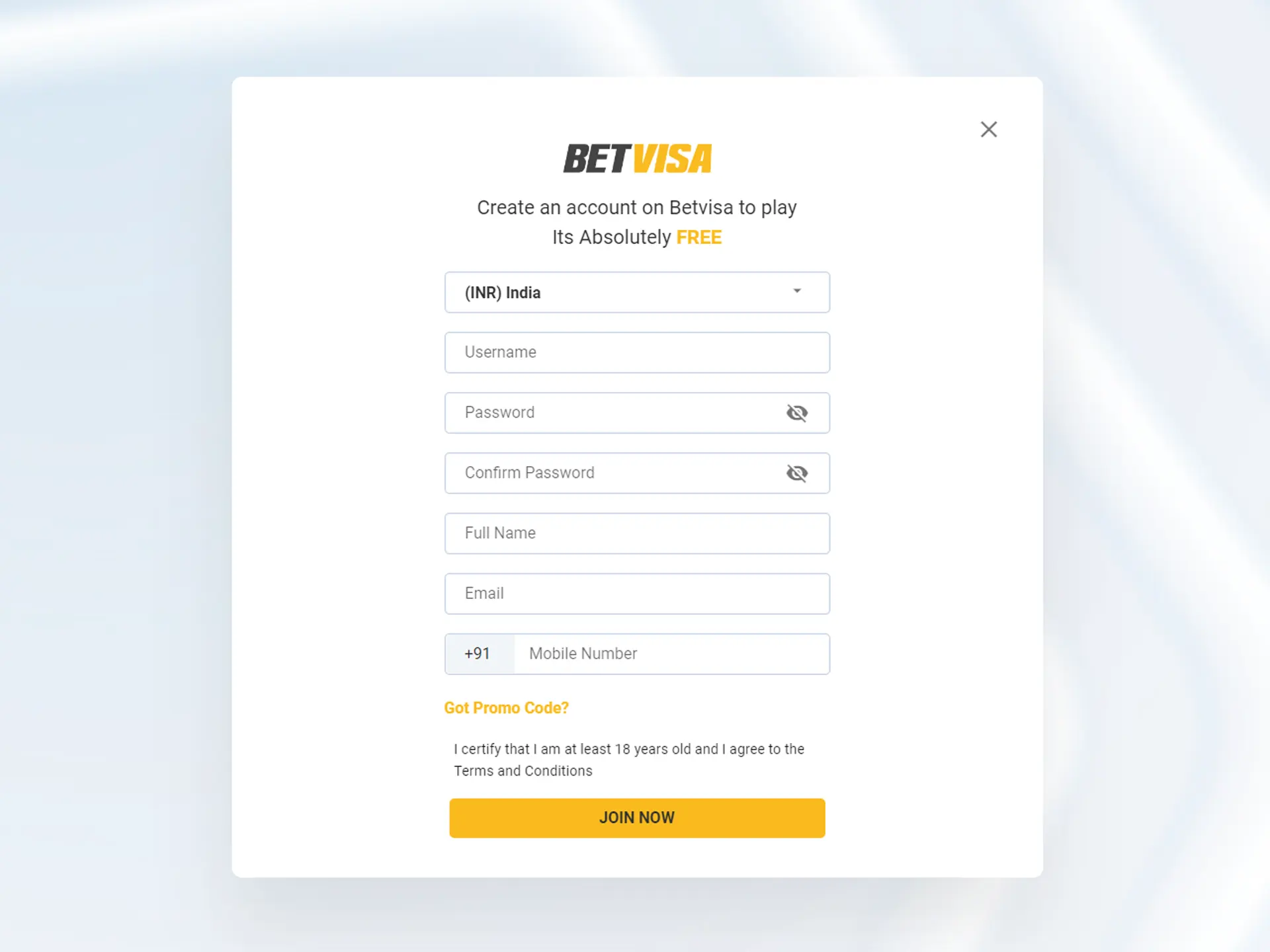 betvisa sign up