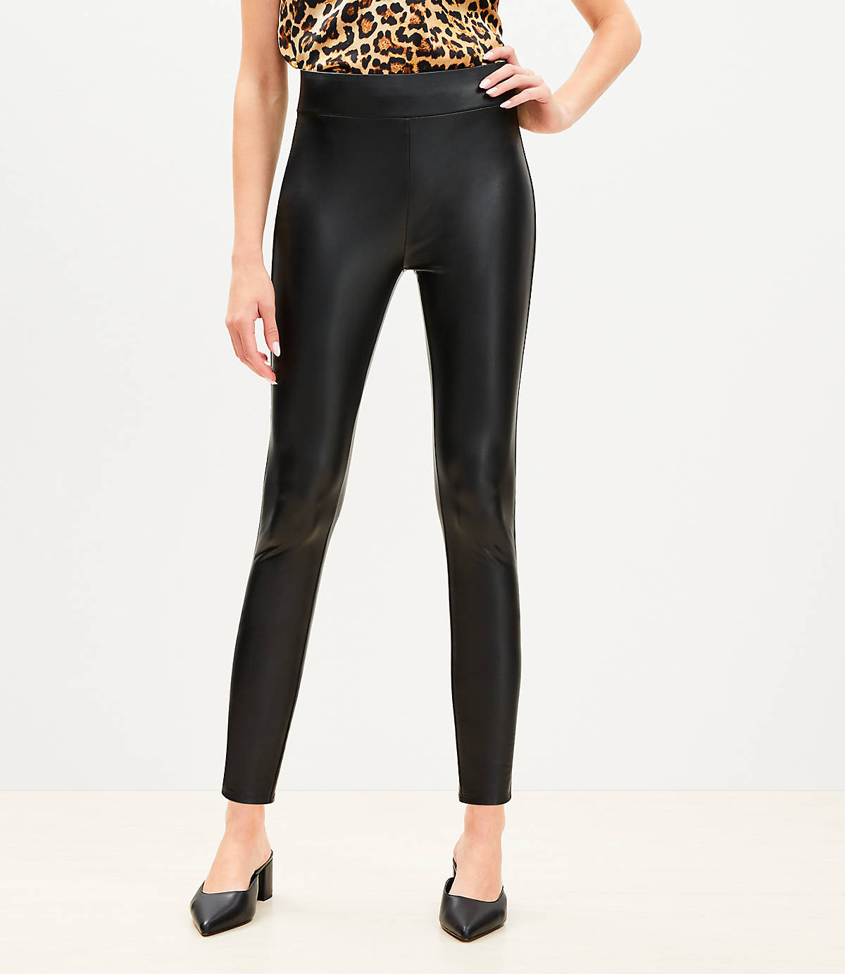 petite faux leather pants