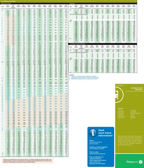 transperth train timetable