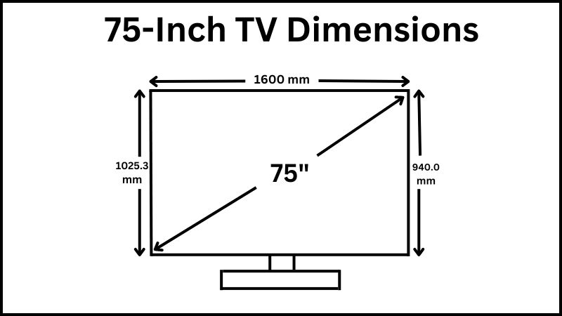 75 inch tv dimensions