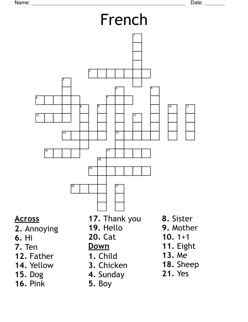 french handle crossword