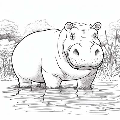 hippo coloring pages