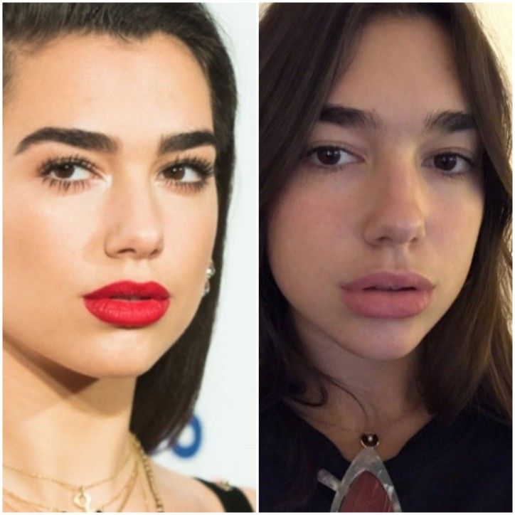 dua lipa without makeup