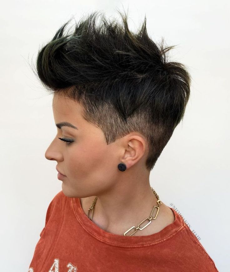 pixie short hair shaved sides female