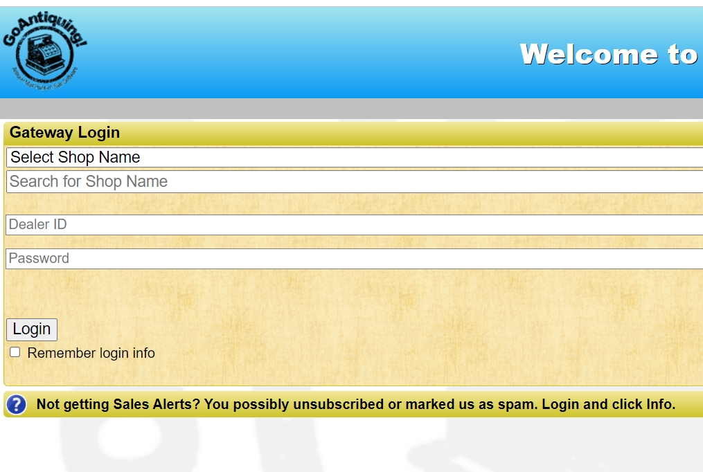 go antiquing login