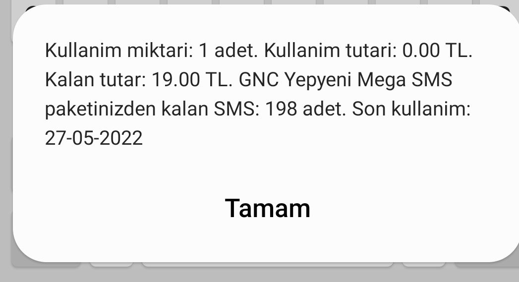 turkcell kalan kullanım bildirimi kapatma