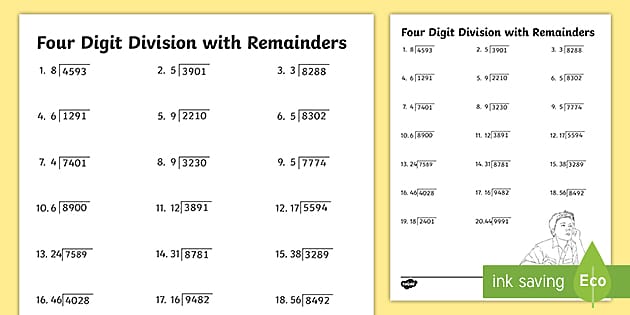 short division with remainders