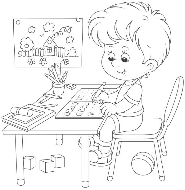 drawing clipart black and white