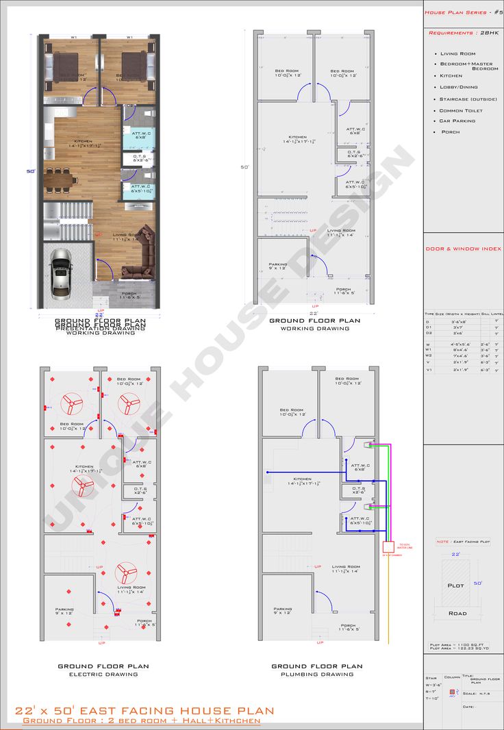 22 x 50 house plans