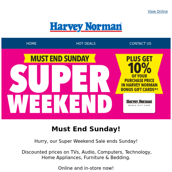 harvey norman hot deals